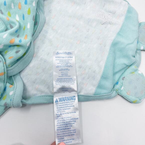 SwaddleMe Original Swaddle Wrap Newborn S/M Jungle Drops Green Baby Sleepwear - Picture 12 of 12